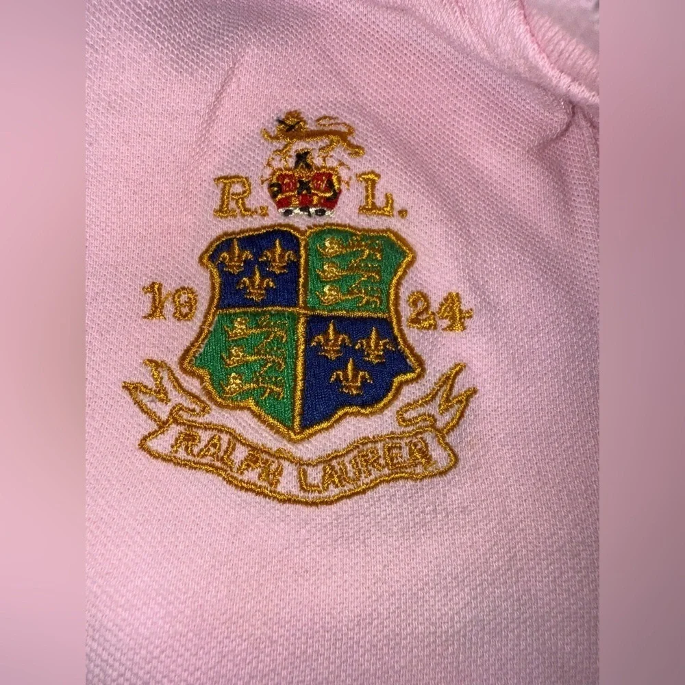 Ralph Lauren Kids Pink Polo with Embroidered Crest. Size 3T